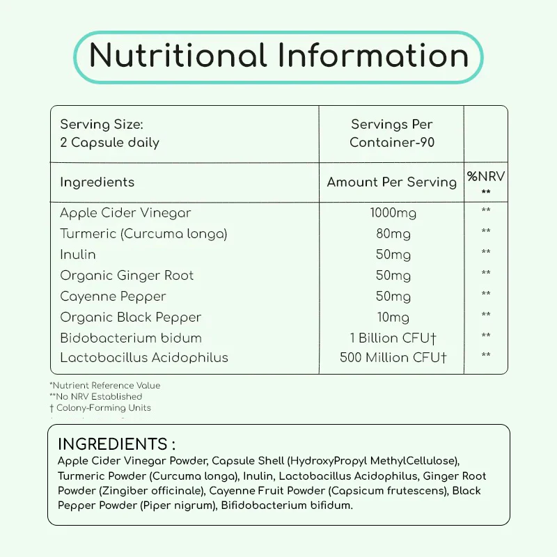 Apple Cider Vinegar Complex 180 Vegan Capsules - Image 3