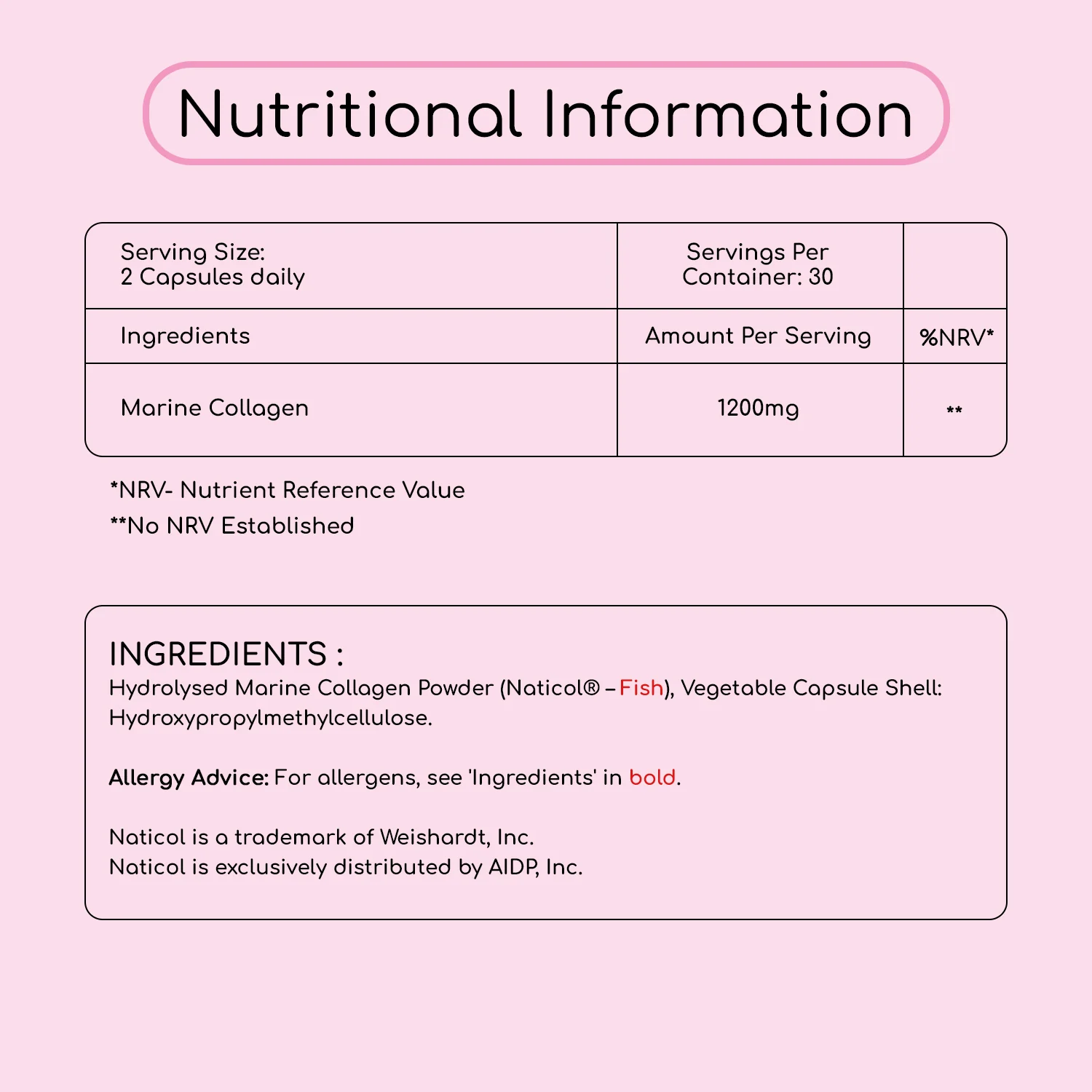 Marine Collagen Capsules - 1200mg - Image 3