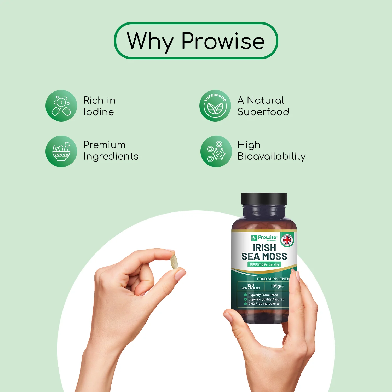 Irish Sea Moss Supplement 6000mg 120 Vegan Tablets - Image 3