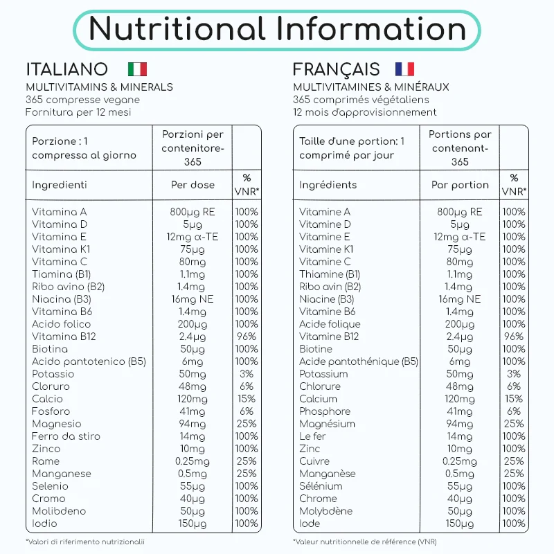 A-Z Multivitamin Tablets 365 Vegan Food Supplement Tablets - Image 5