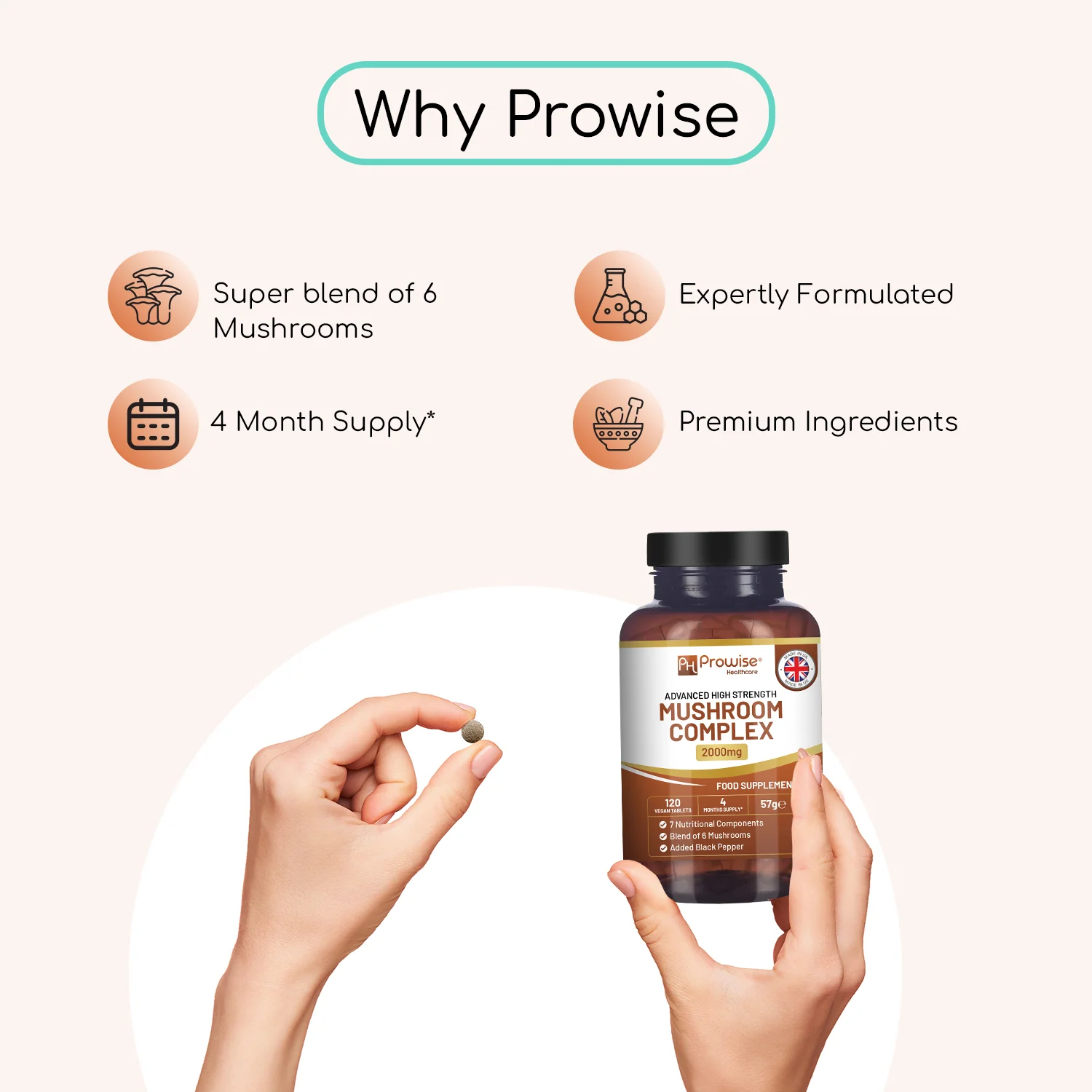 Advanced Mushroom Complex 120 Vegan Tablets - Image 4