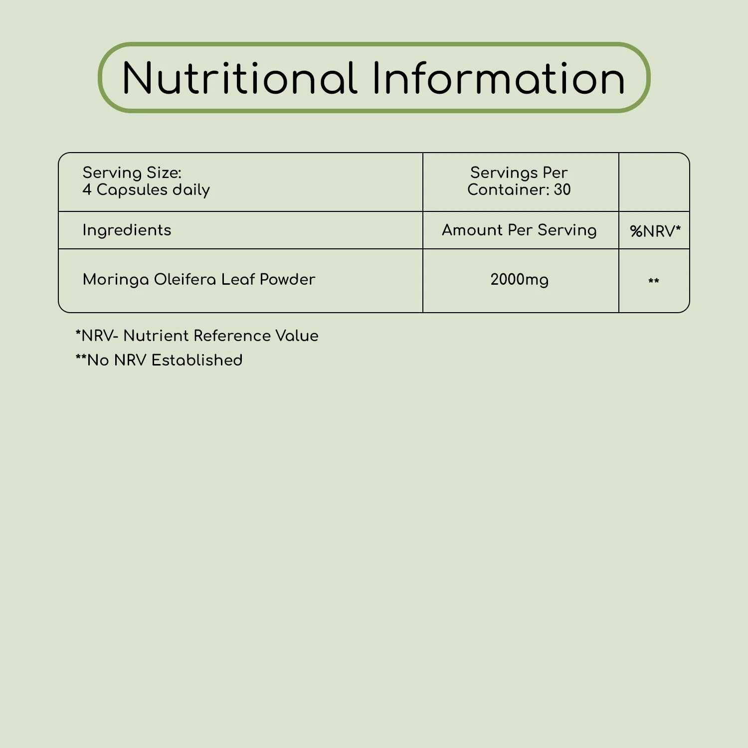 Organic Moringa Capsules 2000mg 120 Capsules - Image 3