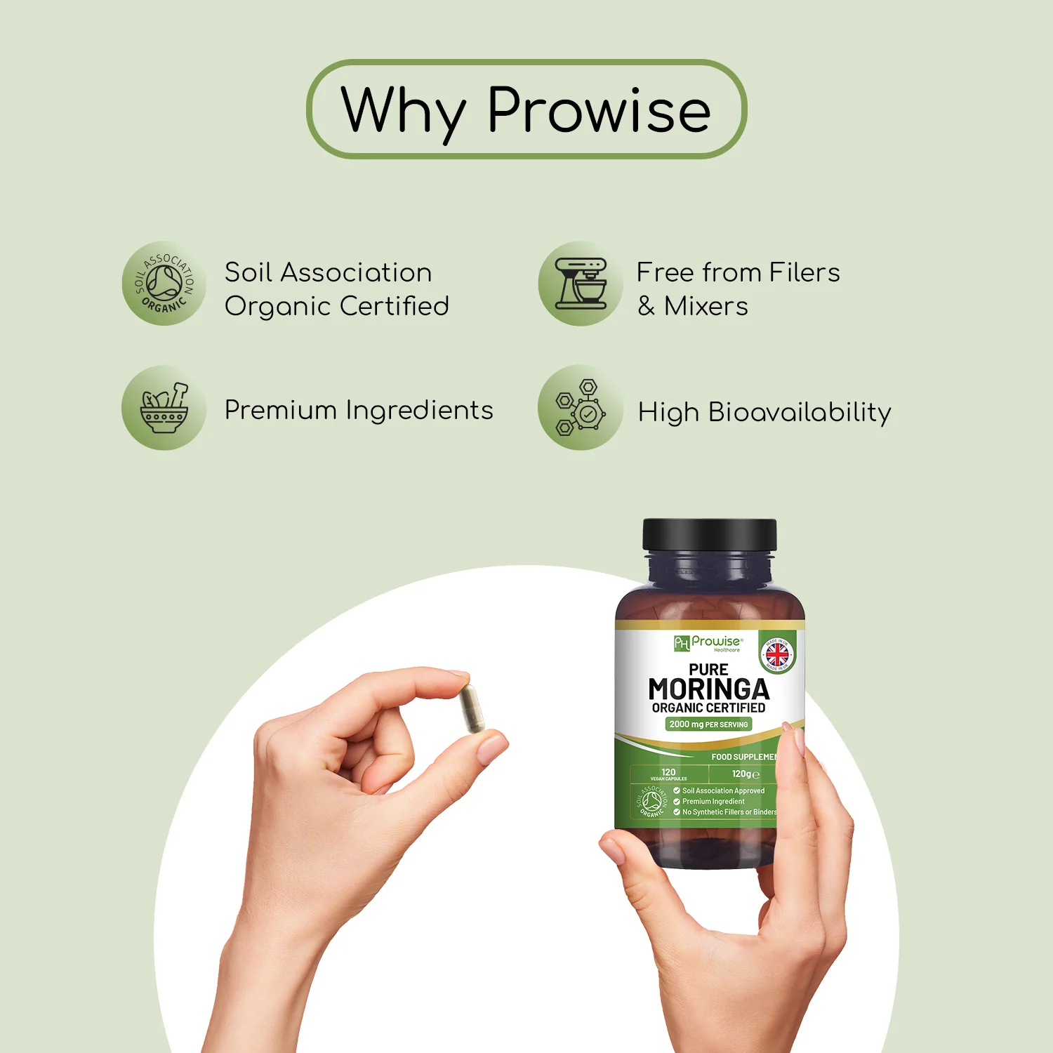Organic Moringa Capsules 2000mg 120 Capsules - Image 4