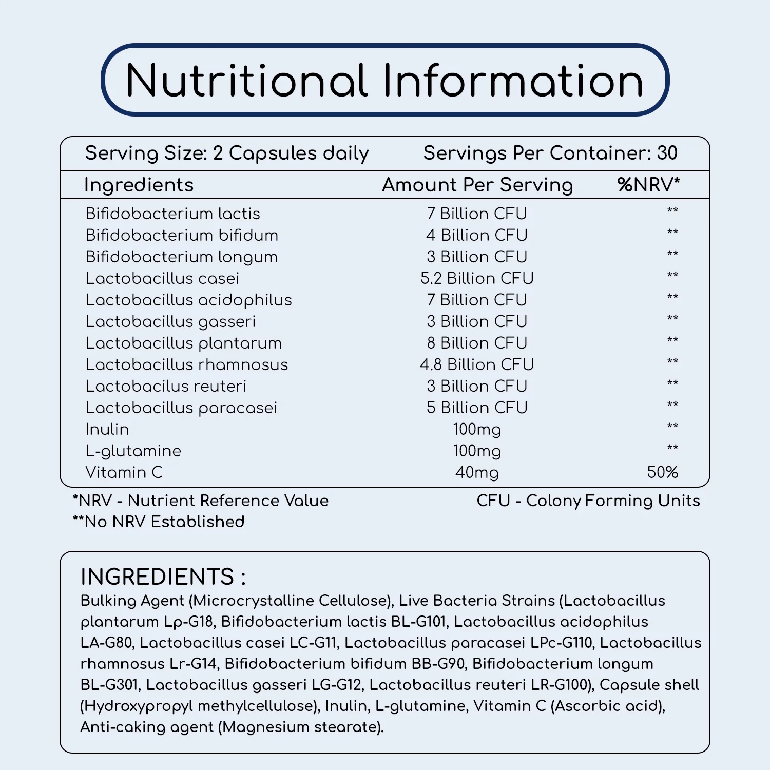 Pro Bio Cultures Complex Prebiotic And Probiotic 60 Vegan Capsules - Image 3