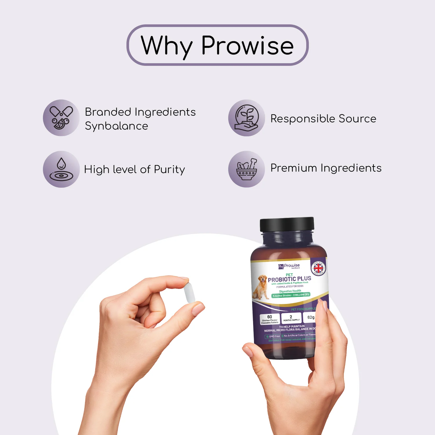 Probiotic Tablets For Dogs 60 Chicken Flavour Chewable Tablets - Image 4