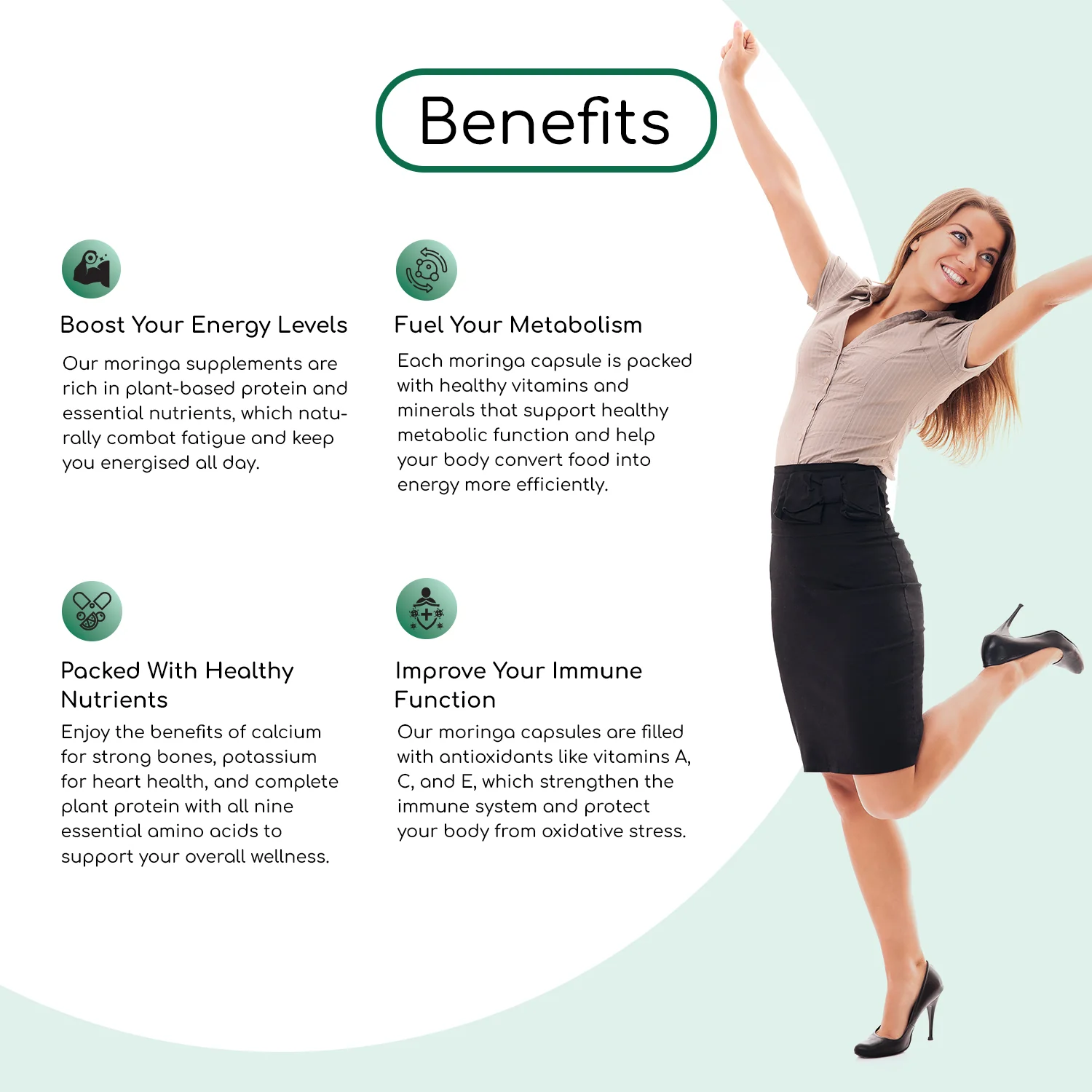 Pure Moringa Capsules 4000mg 120 Capsules - Image 2