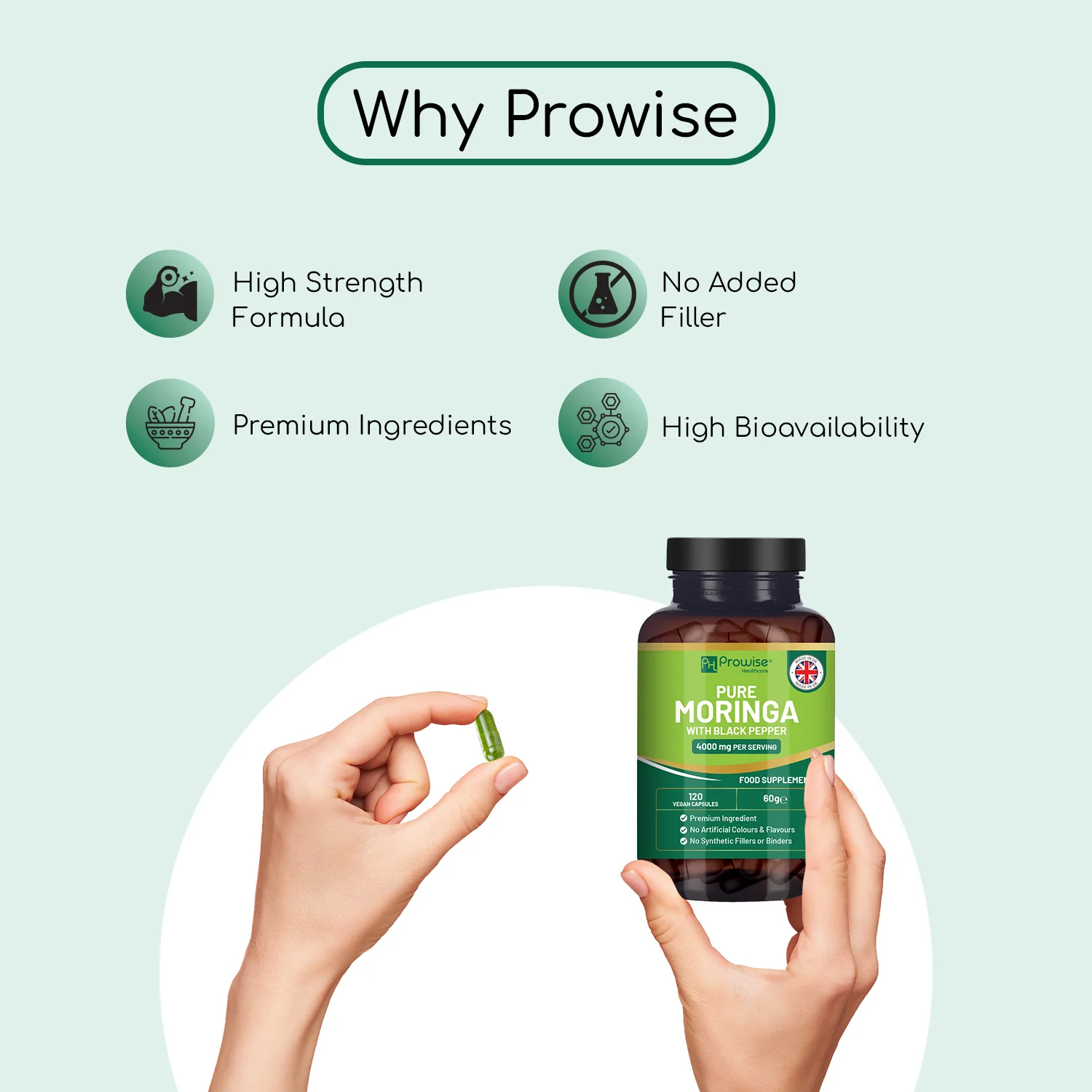 Pure Moringa Capsules 4000mg 120 Capsules - Image 4