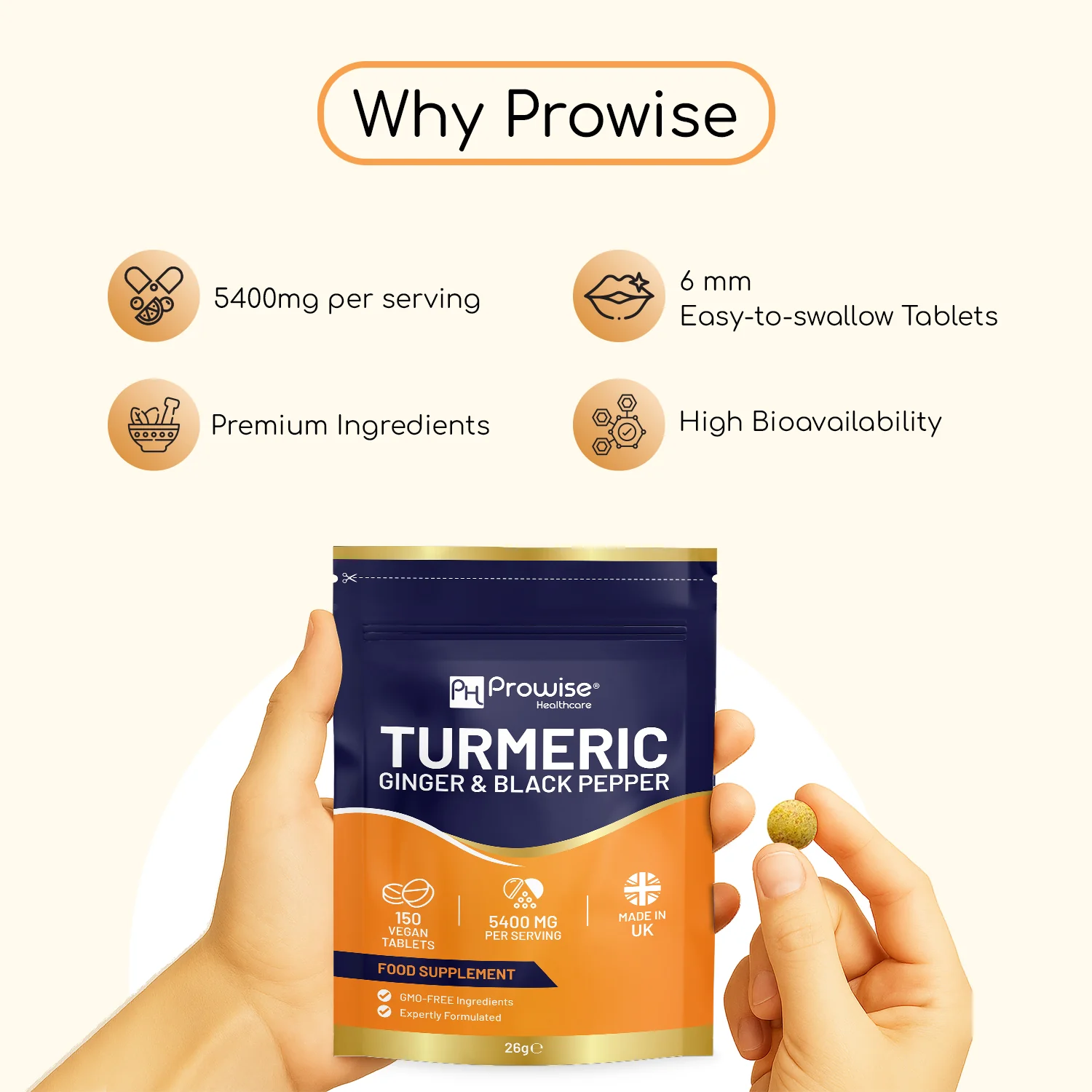 Turmeric Ginger and Black Pepper Tablets 5400mg - Image 4